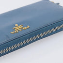 PRADA Long Wallet Safiano Leather Blue Gold Auth 208819A-6