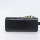 MCM Chain Shoulder Bag Leather Black Gold Auth 208820-10