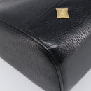 MCM Chain Shoulder Bag Leather Black Gold Auth 208820-12