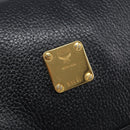 MCM Chain Shoulder Bag Leather Black Gold Auth 208820-16