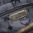 MCM Chain Shoulder Bag Leather Black Gold Auth 208820-19