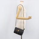 MCM Chain Shoulder Bag Leather Black Gold Auth 208820-25