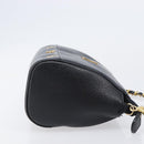 MCM Chain Shoulder Bag Leather Black Gold Auth 208820-4