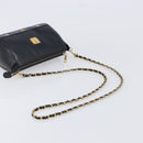 MCM Chain Shoulder Bag Leather Black Gold Auth 208820-7