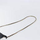 MCM Chain Shoulder Bag Leather Black Gold Auth 208820-8