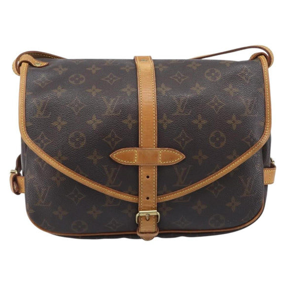LOUIS VUITTON Monogram Saumur 30 Shoulder Bag M42256 LV Auth 208822A