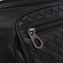 Bottega Veneta INTRECCIATO Waist Bag Leather Black Auth 208826V-19