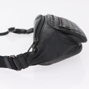 Bottega Veneta INTRECCIATO Waist Bag Leather Black Auth 208826V-4