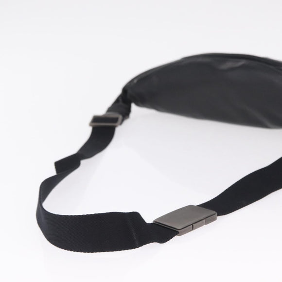 Bottega Veneta INTRECCIATO Waist Bag Leather Black Auth 208826V