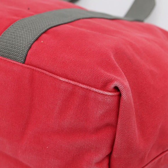 PRADA PRADA Sports Tote Bag Canvas Red Silver Auth 208827