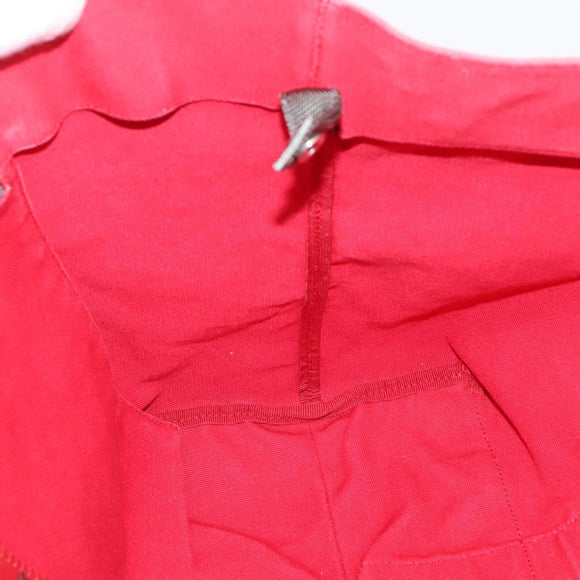 PRADA PRADA Sports Tote Bag Canvas Red Silver Auth 208827