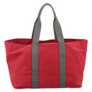 PRADA PRADA Sports Tote Bag Canvas Red Silver Auth 208827-2