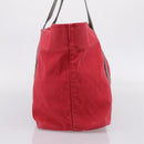 PRADA PRADA Sports Tote Bag Canvas Red Silver Auth 208827-3