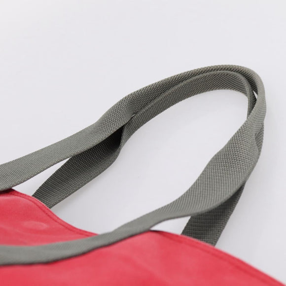 PRADA PRADA Sports Tote Bag Canvas Red Silver Auth 208827