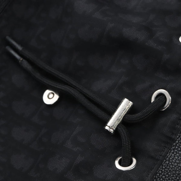 Christian Dior Trotter Motion Oblique Backpack Nylon Black Silver Auth 208828V