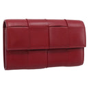 Bottega Veneta MAXI INTRECCIATO Cassette Long Wallet Leather Red Auth 208830V-1