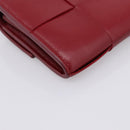 Bottega Veneta MAXI INTRECCIATO Cassette Long Wallet Leather Red Auth 208830V-11