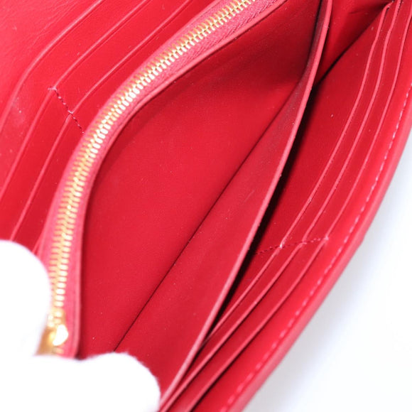 Bottega Veneta MAXI INTRECCIATO Cassette Long Wallet Leather Red Auth 208830V