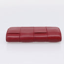 Bottega Veneta MAXI INTRECCIATO Cassette Long Wallet Leather Red Auth 208830V-6
