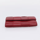 Bottega Veneta MAXI INTRECCIATO Cassette Long Wallet Leather Red Auth 208830V-7