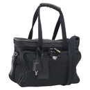 PRADA Hand Bag Nylon 2way Black Silver Auth 208832-1