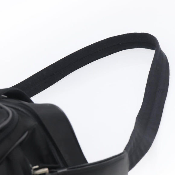 PRADA Hand Bag Nylon 2way Black Silver Auth 208832