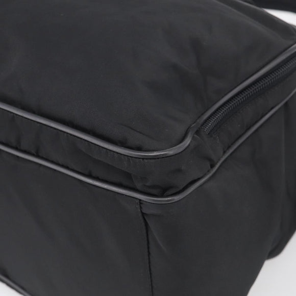 PRADA Hand Bag Nylon 2way Black Silver Auth 208832