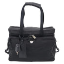 PRADA Hand Bag Nylon 2way Black Silver Auth 208832-2