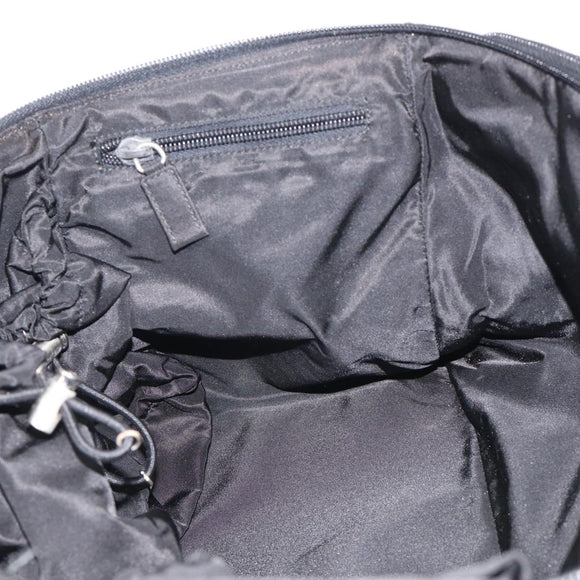 PRADA Hand Bag Nylon 2way Black Silver Auth 208832