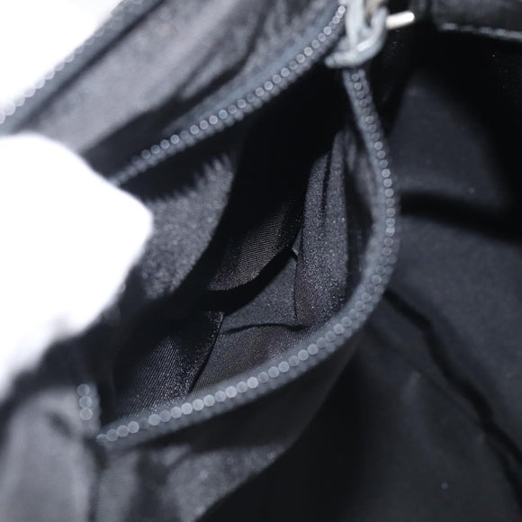 PRADA Hand Bag Nylon 2way Black Silver Auth 208832