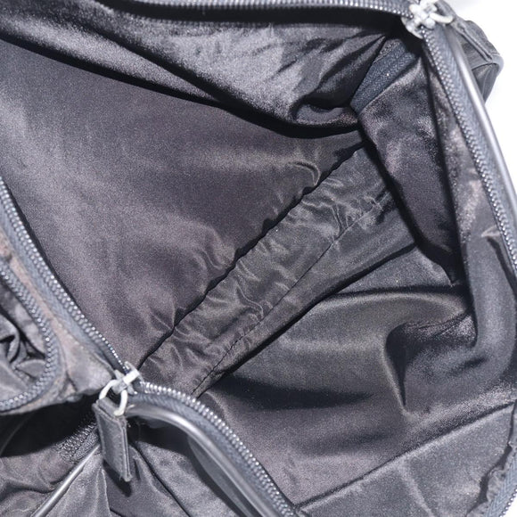 PRADA Hand Bag Nylon 2way Black Silver Auth 208832