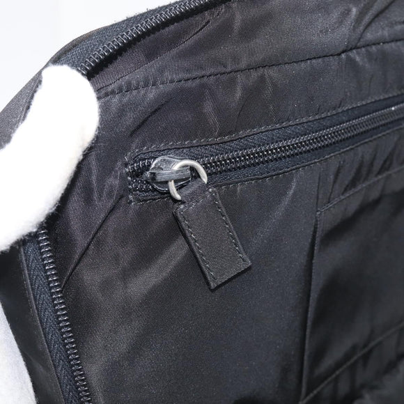 PRADA Hand Bag Nylon 2way Black Silver Auth 208832