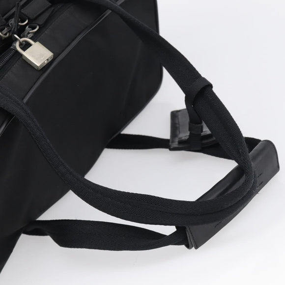 PRADA Hand Bag Nylon 2way Black Silver Auth 208832