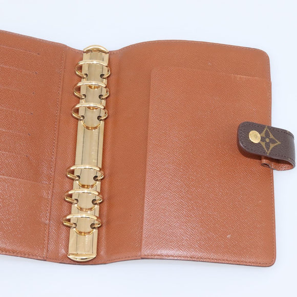 LOUIS VUITTON Monogram Agenda MM Day Planner Cover R20105 LV Auth 208834