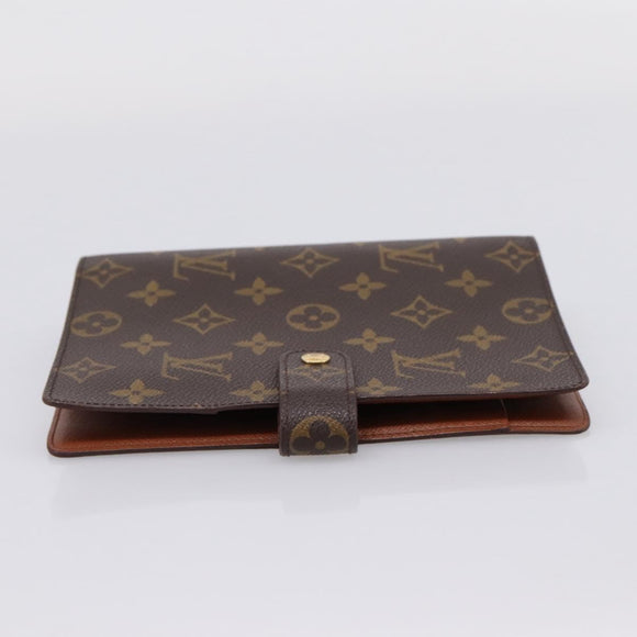 LOUIS VUITTON Monogram Agenda MM Day Planner Cover R20105 LV Auth 208834