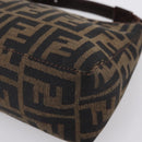FENDI Zucca Canvas Pouch Black Silver Auth 208837-10