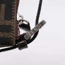 FENDI Zucca Canvas Pouch Black Silver Auth 208837-14