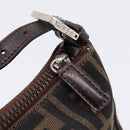 FENDI Zucca Canvas Pouch Black Silver Auth 208837-15