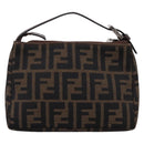 FENDI Zucca Canvas Pouch Black Silver Auth 208837-3