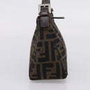 FENDI Zucca Canvas Pouch Black Silver Auth 208837-4