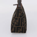 FENDI Zucca Canvas Pouch Black Silver Auth 208837-5