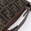 FENDI Zucca Canvas Pouch Black Silver Auth 208837-6