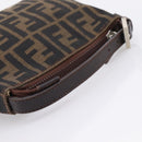 FENDI Zucca Canvas Pouch Black Silver Auth 208837-7