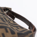FENDI Zucca Canvas Pouch Black Silver Auth 208837-8