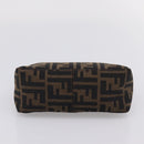 FENDI Zucca Canvas Pouch Black Silver Auth 208837-9