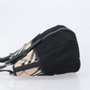 BURBERRY Nova Check Tote Bag Canvas Beige Silver Auth 208838V-5