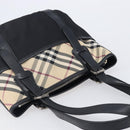 BURBERRY Nova Check Tote Bag Canvas Beige Silver Auth 208838V-6