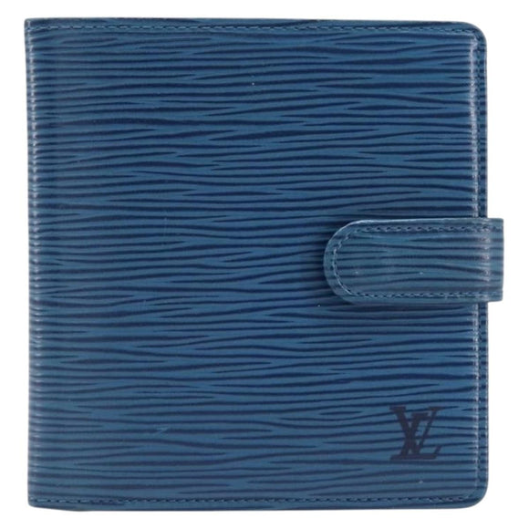 LOUIS VUITTON Epi Porte Billets Compact Wallet Blue M63555 LV Auth 208841A