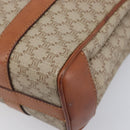 CELINE Macadam Hand Bag PVC Beige Gold Tone Auth 208843A-14