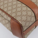 CELINE Macadam Hand Bag PVC Beige Gold Tone Auth 208843A-15